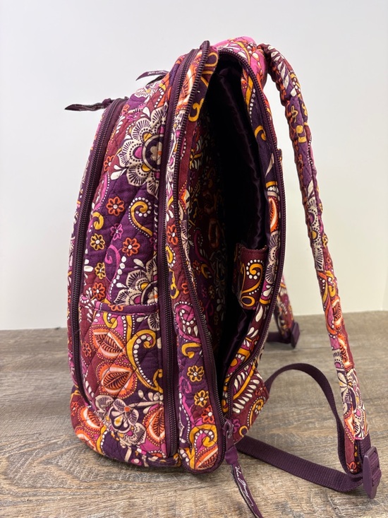 Vera Bradley Safari Sunset Laptop Backpack Retired Quilted Floral Travel Bag - Picture 2 of 12
